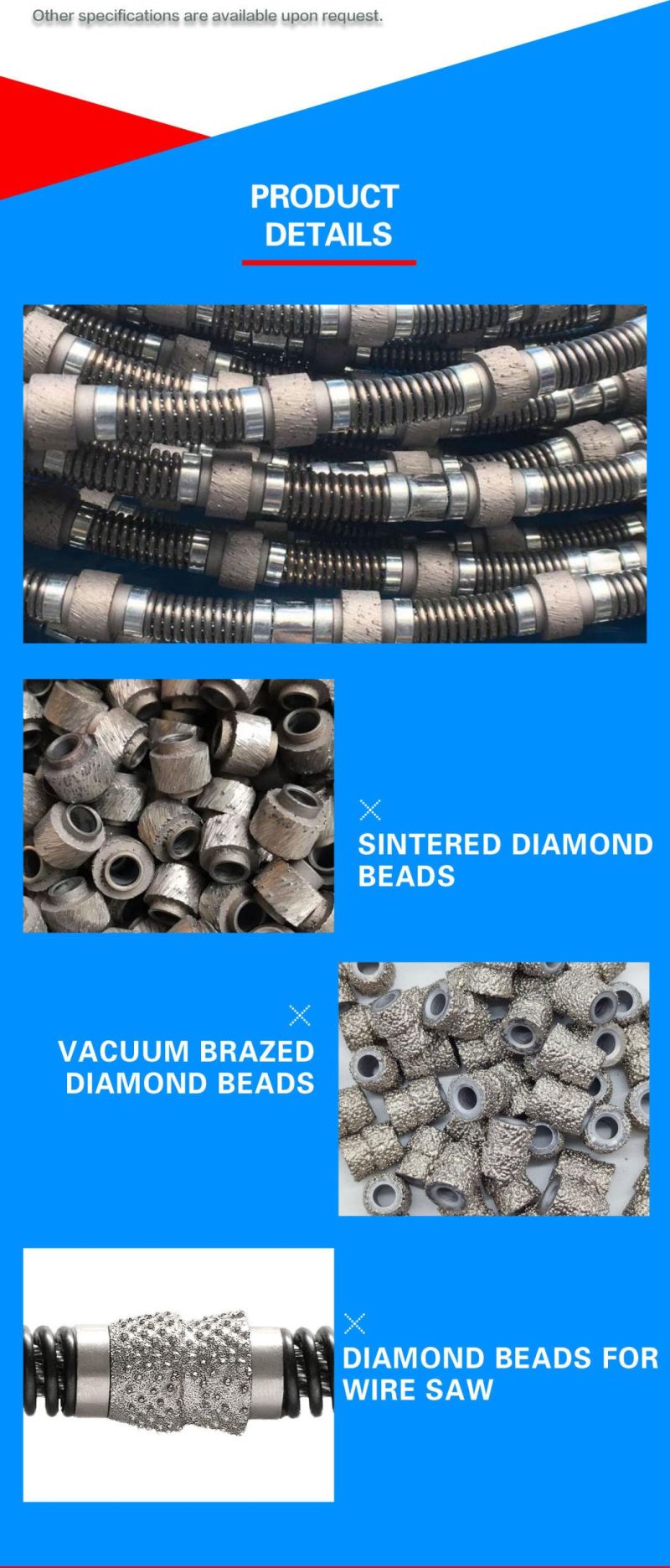 Good Sharpness Diamond Wire Saw Beads for Cutting for Granite Marble with Stable Quality Performance