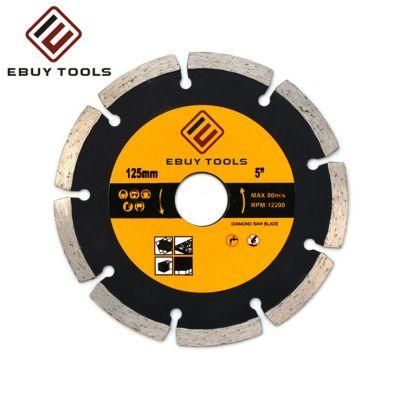 125mm 5&quot; Segmented Diamond Saw Blade Dry Cutting Disc for Marble Granite Cutting